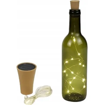 Venkovní osvětlení Solární LED světýlka do lahve - korek s drátkem, bílé světlo, IP44 2m