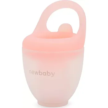 dětská jídelní sada Silikonový dávkovač ovoce a zeleniny NEW BABY, růžový