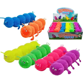 plyšák Stlačovací jednofarevný stonožka se světlem 20 cm