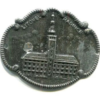 LITOVEL. Radnice. Štítek na hůl.