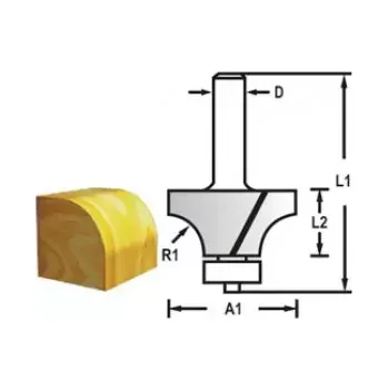 Fréza D-48365 Zaoblovací fréza s ložiskem stopka 8 mm,20,7x10x52 mm R 4mm Makita
