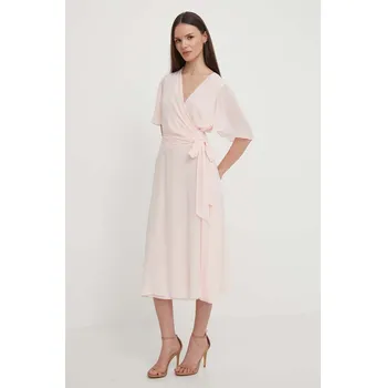 Dámské šaty Šaty Lauren Ralph Lauren růžová barva, midi, 250909381 30X, vel. 34