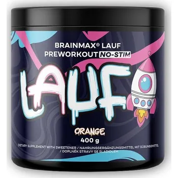 Anabolizér BrainMax Lauf Preworkout bez kofeinu 400g Malina + DÁREK