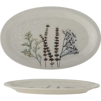 Talíř Bloomingville Přírodní servírovací talíř, kamenina, 28,5x2x18 cm, Bea