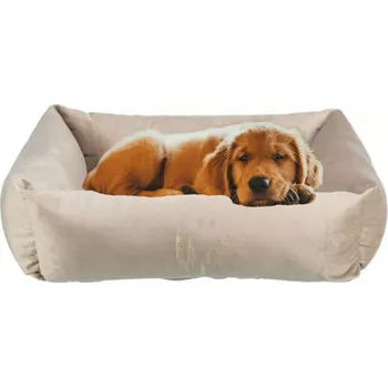 Pelíšek pro psa TRIXIE Vánoční sametové lůžko LIVIA, s výšivkou, béžová 80 x 60 cm