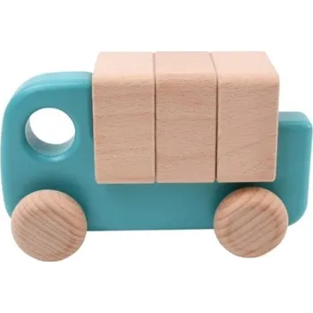 Dřevěná hračka Bajo Nákladní auto s kostkami / více barevných variant Barva: Světle modrá