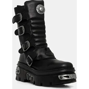 Pánská zimní obuv Kožené workery New Rock CRUST NEGRO REACTOR CASCO TOBERAS, 39, černá, 99X
