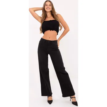 Dámské kalhoty Džíny se širokými nohavicemi Sublevel černé EU velikost: XS