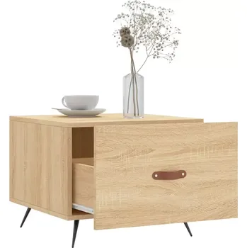 Konferenční stolek Konferenční stolek, kov, dřevo, černá, dub sonoma, LIVINA