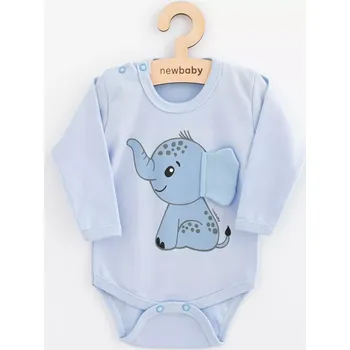 Kojenecký body kojenecké body s dlouhým rukávem new baby happy elephant modré 80