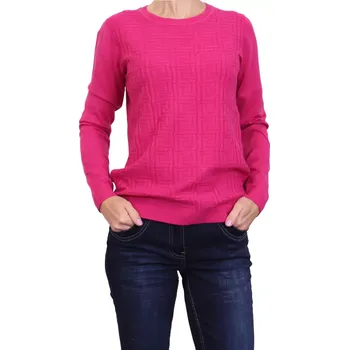 Dámský svetr Dámský svetr s plastickým vzorem Marinello 16219 fuchsia velikost M