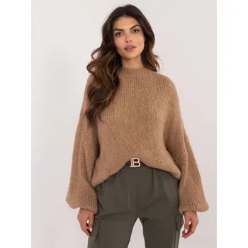 Dámský svetr Oversized svetr z hrubého úpletu Och Bella velbloudí EU velikost: Univerzální