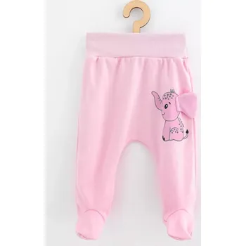 Dětské bavlněné polodupačky New Baby Happy Elephant růžové