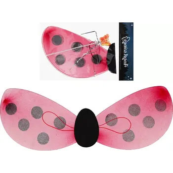 Karnevalový doplněk Sada doplňků beruška – křídla a kouzelná hůlka pro děti