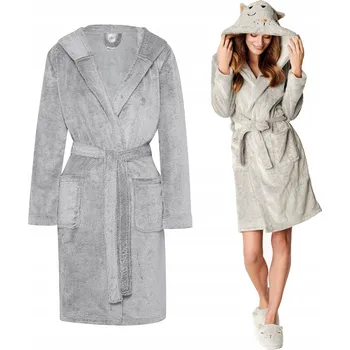 Dámské oblečení Henderson dámský župan ke kolenům s kapucí velikost L/XL