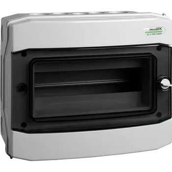 Rozvaděč Plastová rozvodnice, montáž na omítku, průhledné dveře, IP65, 1 řada, 12 modulů, ploché dno PHS 12T FB *110684 Noark