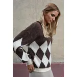 HNĚDÝ CHLUPATÝ SVETR SE VZOREM ARGYLE Only