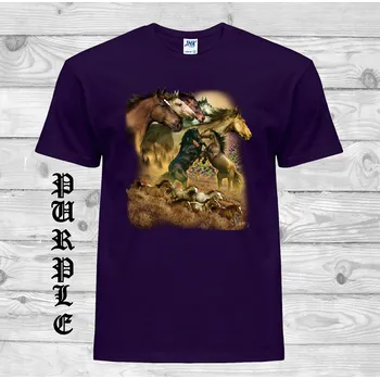 Pánské tričko levne-bavlnene-tricko-potisk-divoky-kun Barva: Purple - purpurová, velikost: XXL