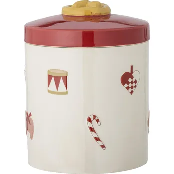 Dóza na potraviny Bloomingville Přírodní sklenice s víkem, kamenina, 15x18 cm, Yule