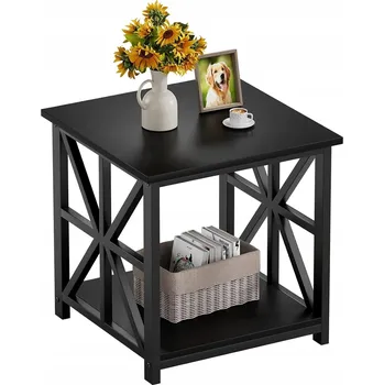 Konferenční stolek KONFERENČNÍ STOLEK DVOUÚROVŇOVÝ S POLICÍ MODERNÍ NOČNÍ STOLEK OBÝVACÍ POKOJ LOŽNICE