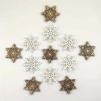 Vánoce Dřevěná dekorace, MINI VLOČKY, 3,5 cm, 12ks/ bal.