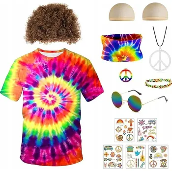 Karnevalový kostým Kostým Hippie, Hippie kostým pro muže i ženy, doplňky, univerzální velikost