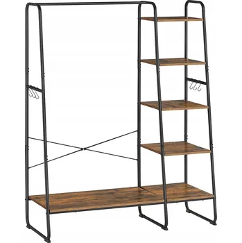 Věšák Botník Vasagle 120 x 160 x 45 cm černá, odstíny hnědé