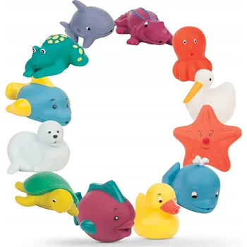 Hračka pro nejmenší ZABAWKI DO KĄPIELI DO WANNY 12 BAREVNÝCH MĚKKÝCH HRAČEK KE STLAČENÍ