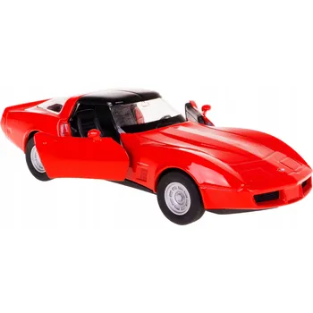 autíčko WELLY 1982 CHEVROLET CORVETTE COUPE ČERVENÁ 1:34 NOVÝ KOVOVÝ MODEL 43716