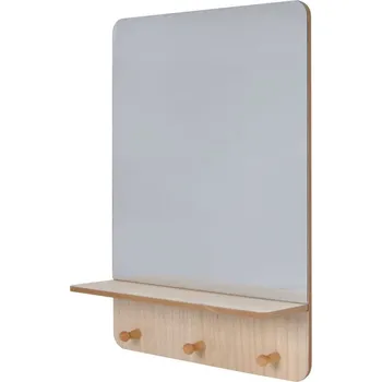 Zrcadlo LUSTRO S POLIČKOU A VĚŠÁKY NA ZEĎ DO KOUPELNY A PŘEDSÍNĚ 30x50 cm VELKÉ