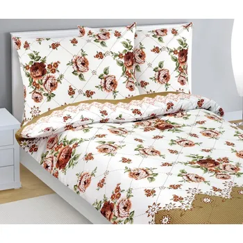 Povlečení Bellatex Povlečení bavlněné hnědá růže 140x200, 70x90 cm