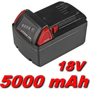 TopTechnology Baterie Milwaukee M18, M18 XC, 48-11-1840, 48-11-1828, M18B4 5000mAh 18V Li-Ion neoriginální