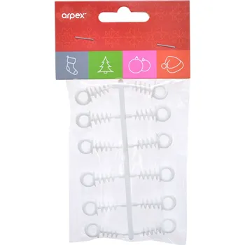 Obraz Plastové závěsné háčky šroubovací do polystyrenu 12 kusů pro dekorace