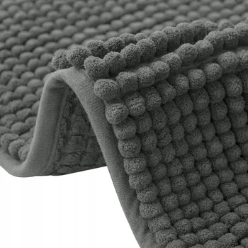 Koberec KOBEREC PROSTISKLUZOVÁ PODLOŽKA DO KOUPELNY MĚKKÁ SAVÁ 50X80 CM ŠEDÁ TMAVÁ