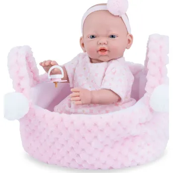Panenka Marina & Pau 202-AK Panenka - koupací miminko New Born holčička v košíčku - 21 cm