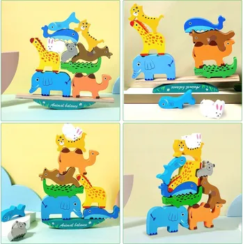 Dřevěná hračka HRAČKA PRO DĚTI MONTESSORI DŘEVĚNÁ SKLÁDAČKA ROZVÍJÍ MOTORIKU