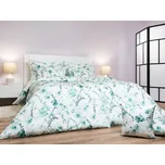 Dadka Povlečení krep Kvítí mentolové na bílém 240x200, 2x70x90 cm