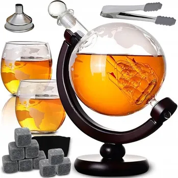 Sklenice SADA NA WHISKY KARAFA GLOBUS SKLENICE KAMENY KLEŠTĚ SADA PRO TATÍNKA