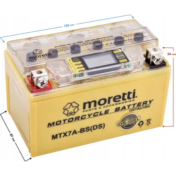 Motobaterie Akumulátor Moretti AGM (I-Gel) MTX7A-BS s indikátorem