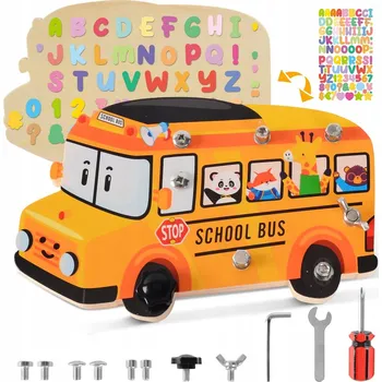 Dřevěná hračka Dřevěná Hračka Montessori Vzdělávací Nástroje pro Děti Autobus