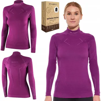 Spodní prádlo s dlouhým rukávem Brubeck EXTREME MERINO DÁMSKÉ růžové vel. XL