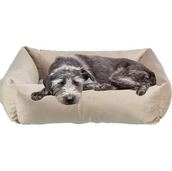 Pelíšek pro psa TRIXIE Vánoční sametové lůžko LIVIA, s výšivkou, béžová 100 x 70 cm