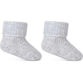 Kojenecké oblečení BE SNAZZY Kojenecké ponožky ohrnovací sv. šedé Be Snazzy 3 - 6 měsíců