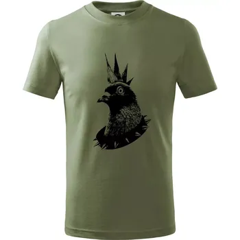 Holub punk - Tričko dětské bavlněné - 122 cm/6 let ( Khaki )