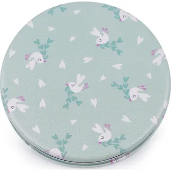 Kosmetické zrcátko Kosmetické zrcátko květy, střední, 3 mentolová ptáčci