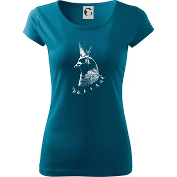 Dámské tričko Holub punk - Dámské triko Pure - 2XL ( Petrolejová )