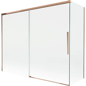 Mexen Rox sprchová zástěna 2-křídlová posuvná 190 + 90 x 150 cm, transparentní, růžové zlato - 8C9-190-090-60-00 Vanové zástěny