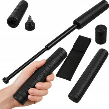 Teleskopický obušek Teleskopický obušek skládací Obušek z tvrzené oceli, policejní + Pouzdro 49,5 cm