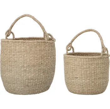Úložný box Bloomingville Přírodní košík, mořská tráva, 32x30/36x36 cm, sada 2 ks, Ditlev