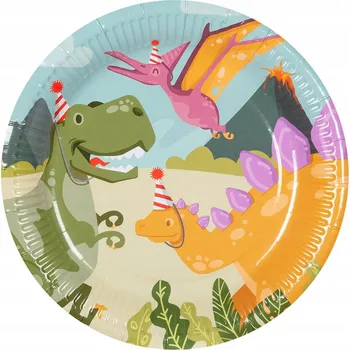 Party nádobí Talířky Dino Party Dinosauři Narozeniny Děti 23 cm 10 ks